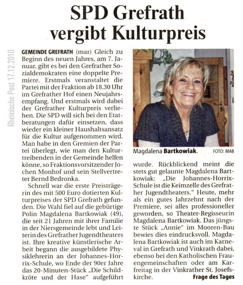 Kulturpreis für Bartkowiak